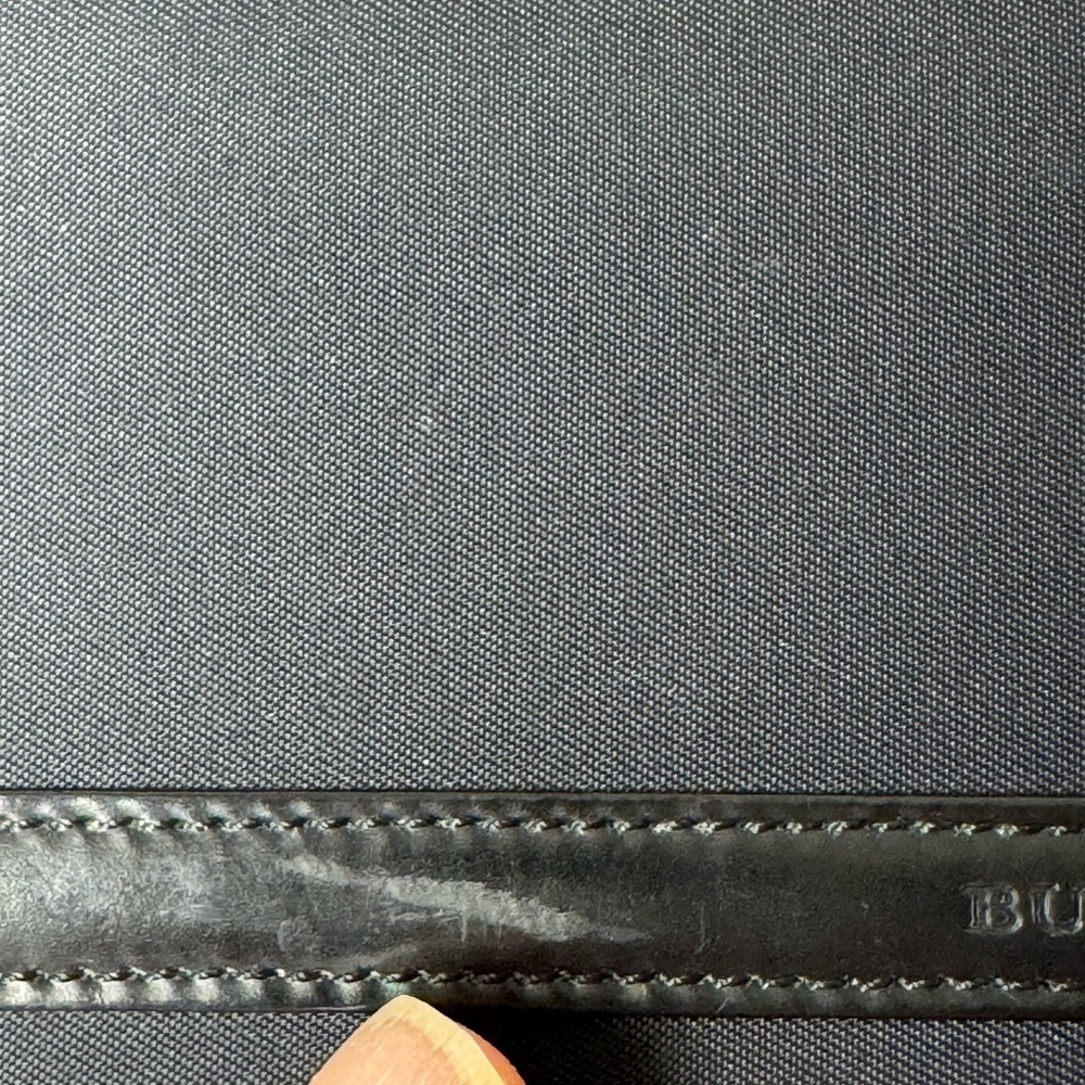 Burberry Unisex Black Canvas Card Holder With Leather Trim & Checkered Interior - Picture 7 of 12